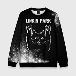 Свитшот детский Группа Linkin Park и Рок Кот, цвет: 3D-черный