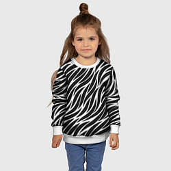 Свитшот детский Волнистые Листы, цвет: 3D-белый — фото 2