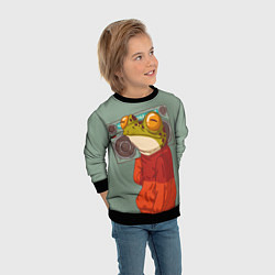 Свитшот детский Лягуха с мафоном, цвет: 3D-черный — фото 2
