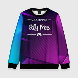 Свитшот детский Sally Face Gaming Champion: рамка с лого и джойсти, цвет: 3D-черный