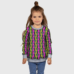 Свитшот детский Striped multicolored pattern Сердце, цвет: 3D-меланж — фото 2