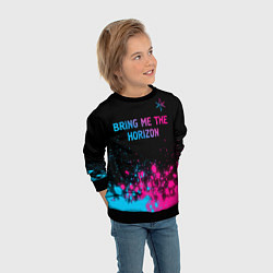 Свитшот детский Bring Me the Horizon Neon Gradient, цвет: 3D-черный — фото 2