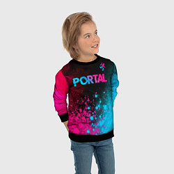 Свитшот детский Portal Neon Gradient, цвет: 3D-черный — фото 2