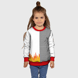 Свитшот детский Шахматаня клетка с огнём, цвет: 3D-красный — фото 2