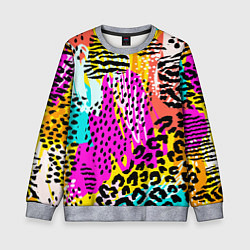 Свитшот детский LEOPARD TEXTURE, цвет: 3D-меланж