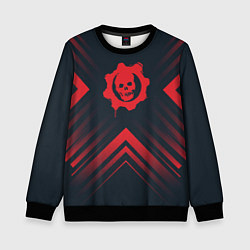 Свитшот детский Красный Символ Gears of War на темном фоне со стре, цвет: 3D-черный