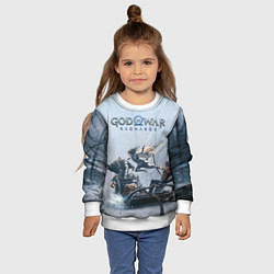 Свитшот детский Кратос, Атрей и Фрея GOW Ragnarok, цвет: 3D-белый — фото 2