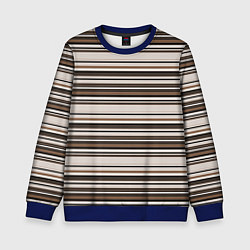 Детский свитшот Горизонтальные коричневые бежевые черные полосы