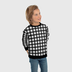 Свитшот детский Black and white trendy checkered pattern, цвет: 3D-черный — фото 2