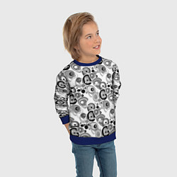 Свитшот детский Black and white sport pattern, цвет: 3D-синий — фото 2