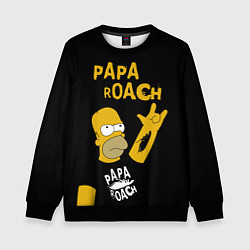 Свитшот детский Papa Roach, Гомер Симпсон, цвет: 3D-черный
