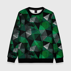 Свитшот детский Зеленый, серый и черный геометрический, цвет: 3D-черный
