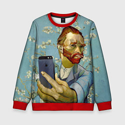Свитшот детский Ван Гог Селфи - Арт Портрет, цвет: 3D-красный