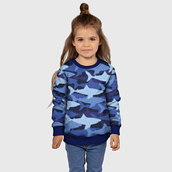 Свитшот детский Акулий камуфляж - паттерн, цвет: 3D-синий — фото 2