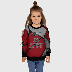 Свитшот детский Жизнь- это спорт, цвет: 3D-черный — фото 2