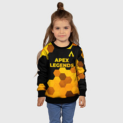 Свитшот детский Apex Legends - gold gradient: символ сверху, цвет: 3D-черный — фото 2