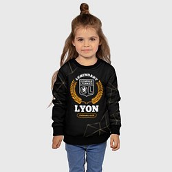 Свитшот детский Лого Lyon и надпись legendary football club на тем, цвет: 3D-черный — фото 2