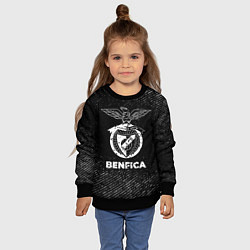 Свитшот детский Benfica с потертостями на темном фоне, цвет: 3D-черный — фото 2