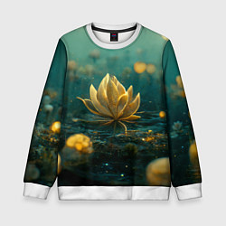 Свитшот детский Золотой лотос, цвет: 3D-белый