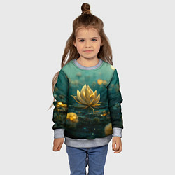Свитшот детский Золотой лотос, цвет: 3D-меланж — фото 2