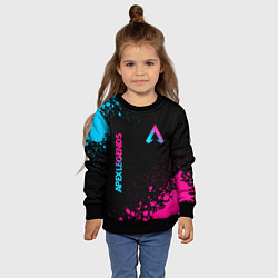 Свитшот детский Apex Legends - neon gradient: символ и надпись вер, цвет: 3D-черный — фото 2