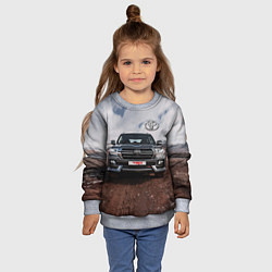 Свитшот детский Toyota Land Cruiser in the mountains, цвет: 3D-меланж — фото 2