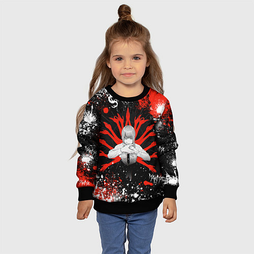 Детский свитшот Макима : Человек-бензопила / 3D-Черный – фото 4