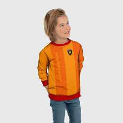 Свитшот детский Ламборгини полосы, цвет: 3D-красный — фото 2