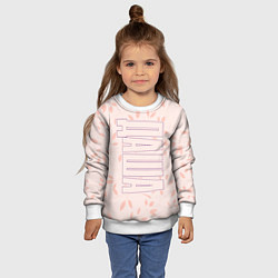 Свитшот детский Даша по-вертикали с розовым фоном, цвет: 3D-белый — фото 2