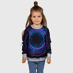 Свитшот детский Неоновый тоннель - портал, цвет: 3D-меланж — фото 2