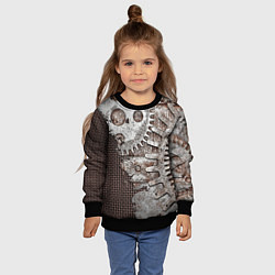 Свитшот детский Ржавые шестеренки на сетке, цвет: 3D-черный — фото 2