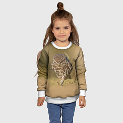 Свитшот детский Штош - мем - совёнок, цвет: 3D-белый — фото 2