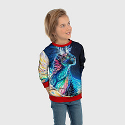 Свитшот детский Неоновый сказочный леопард, цвет: 3D-красный — фото 2