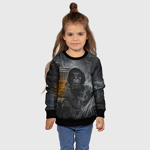 Детский свитшот STALKER На Привале В Припяти / 3D-Черный – фото 4