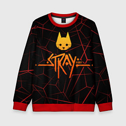 Свитшот детский Stray cat игра блуждающий кот, цвет: 3D-красный