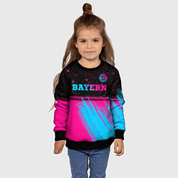 Свитшот детский Bayern - neon gradient: символ сверху, цвет: 3D-черный — фото 2