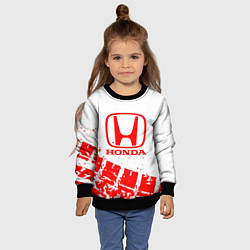 Свитшот детский Honda - красный след шины, цвет: 3D-черный — фото 2