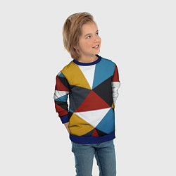 Свитшот детский Абстрактный набор разноцветных геометрических фигу, цвет: 3D-синий — фото 2