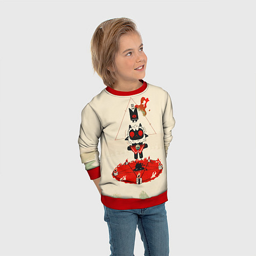 Детский свитшот Cult of the lamb art / 3D-Красный – фото 3
