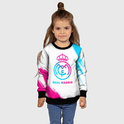 Свитшот детский Real Madrid neon gradient style, цвет: 3D-черный — фото 2