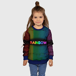 Свитшот детский Радужные точки - Rainbow, цвет: 3D-синий — фото 2