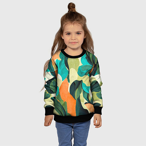 Детский свитшот Multicoloured camouflage / 3D-Черный – фото 4