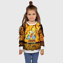 Свитшот детский Гомер Симпсон - соло на гитаре!, цвет: 3D-белый — фото 2