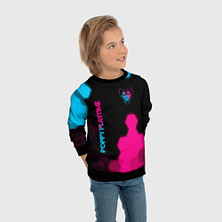 Свитшот детский Poppy Playtime - neon gradient: символ и надпись в, цвет: 3D-черный — фото 2