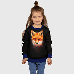 Свитшот детский Лиса над лесом, цвет: 3D-синий — фото 2