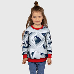 Свитшот детский Абстрактное множество металлический пластин, цвет: 3D-красный — фото 2