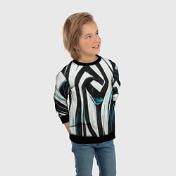 Свитшот детский Цифровой окрас зебры, цвет: 3D-черный — фото 2