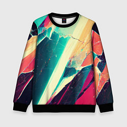 Детский свитшот Разбитый экран, неоновые осколки