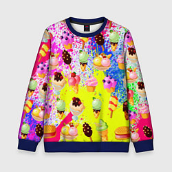 Свитшот детский Вкусные Мороженки, цвет: 3D-синий
