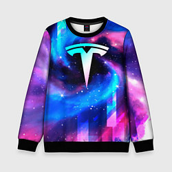 Детский свитшот Tesla неоновый космос